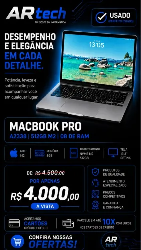 MACBOOK PRO A2338 | 512GB M2 | 08 DE RAM