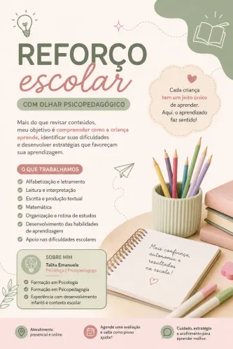 Reforço escolar especializado para TEA e TDAH