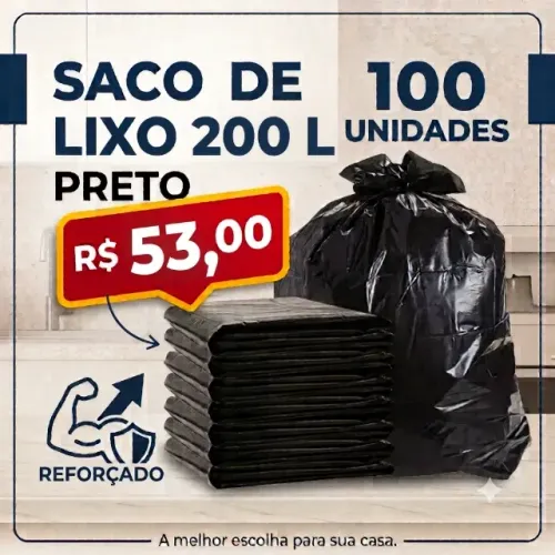 Saco de Lixo 200 litros Reforçado