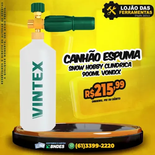 Canhão Espuma Snow Hobby Cilíndrica 900ML Vonixx