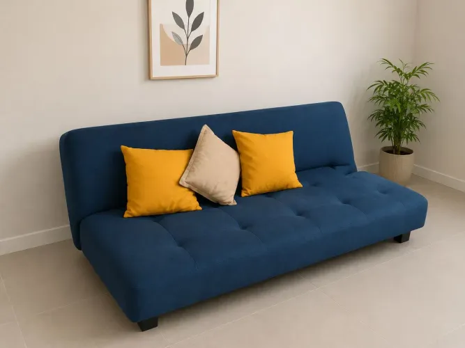 SOFÁ CAMA 3 LUGARES - AZUL | MUITO CONSERVADO