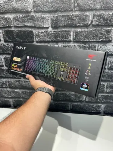 Teclado Mecânico Gamer Havit KB432L RGB Switch Blue