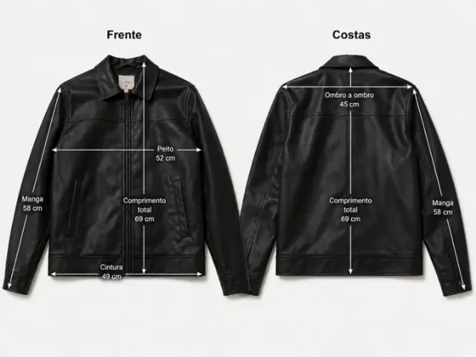 Jaqueta preta masculina tamanho P, comprada na C&A.