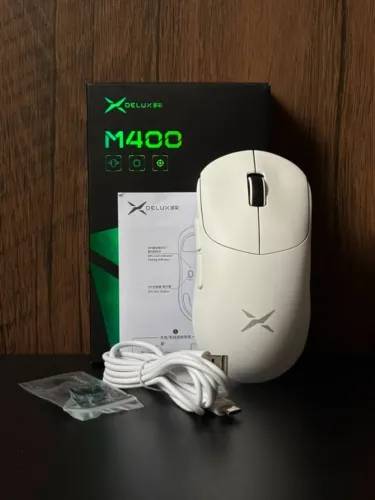 Mouse Gamer DELUX M400 Sem Fio Tri-Mode | PAW3311 | 24.000 DPI | 500mAh | Entregas!