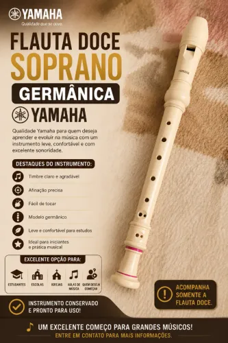 FLAUTA DOCE SOPRANO GERMÂNICA YAMAHA