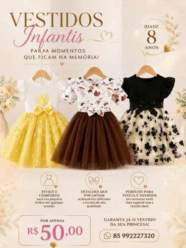 Vestido infantil deslumbrante 