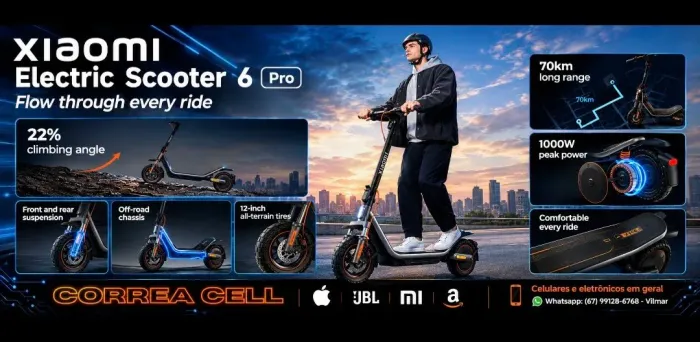Patinete Scooter Xiaomi 6 Pró lacrado na caixa com garantia