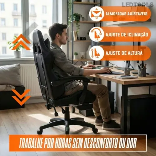 Cadeira Gamer Ergonômica com Apoio para os Pés