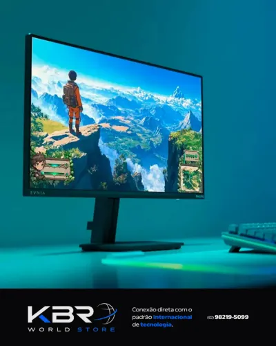 Monitor Gamer Phillips 24 Evnia Ips 144hz 0.5ms Wide Fullhd Preto 127/220v