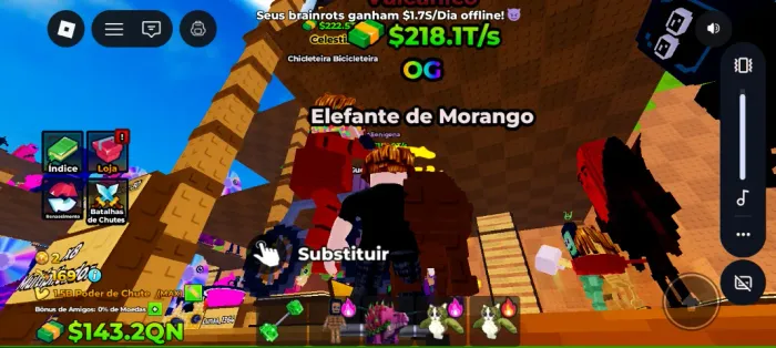 Strawberry morango vulcanico no jogo chute uma Lucky block!!