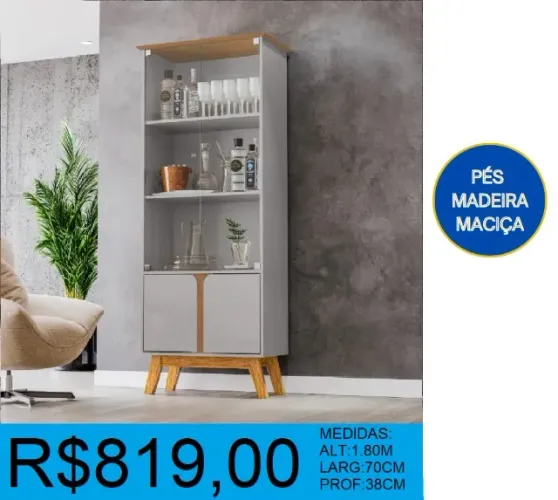 Cristaleira excelente qualidade - frete gratuito e parcelamos até 12x sem juros