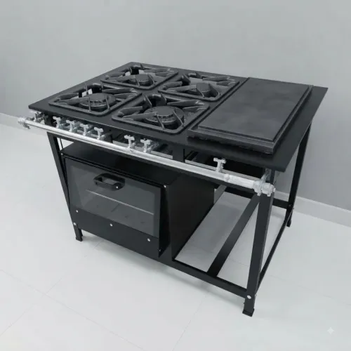 Fogão industrial novo - 4 bocas com forno e chapa. Marca Jcn