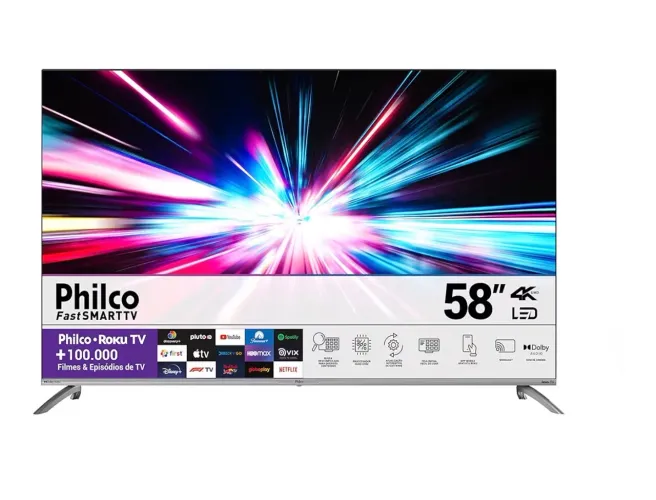 Tv smart 58 polegadas Philco 4K estado de nova 