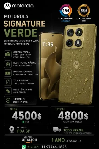 Motorola Signature Verde 512 GB Novo