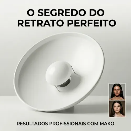 Beauty Dish Mako para Flash de Estúdio - Iluminação Profissional