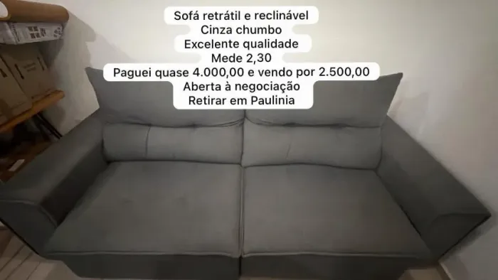 Sofá retrátil e reclinável
