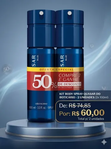 Body Spray Quasar Blue Boticário