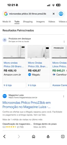 Microondas novo de 450 por 300