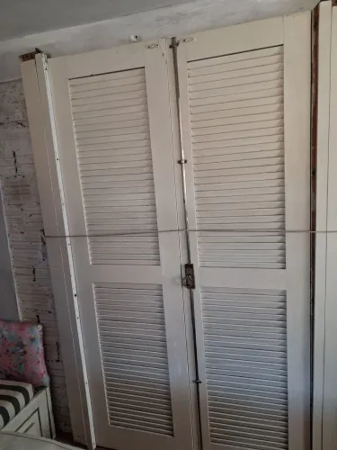 Porta janela com vidros madeira nobre