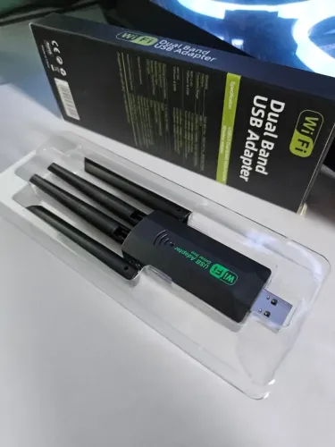 Adaptador USB WiFi 5G e 2.4G 1200Mbps 4 Antenas Produto Novo em Estoque