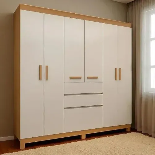 Guarda roupa aurora com portas e gavetas