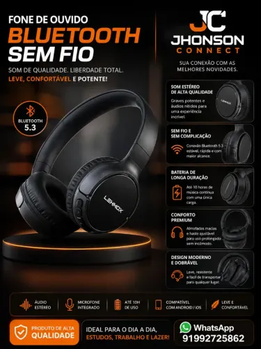 Fone de ouvido bluetooth sem fio