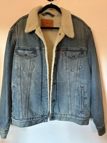 jaqueta jeans levi's azul original masculina casual streetwear vintage inverno leve