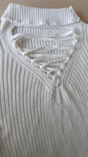 Blusa de tricô feminina branca