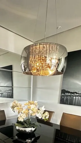 Lustre pendente em cristal de luxo