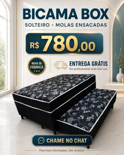 Bicama Box Solteiro com Molas Ensacadas
