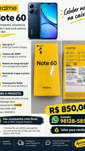 Celular novo Note 60