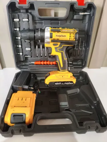 Parafusadeira Furadeira 48V com 2 Baterias e Kit Completo + Maleta