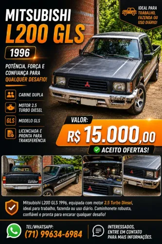 Mitsubishi L200 2.5 4X2 CD Turbo Diesel 1996
