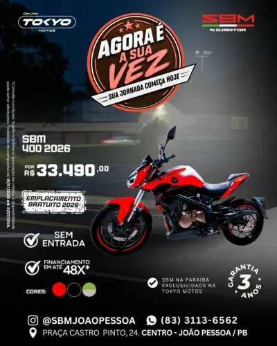 SBM 400S 2027 ABS - Financiamento em até 48x - Condições Especiais 