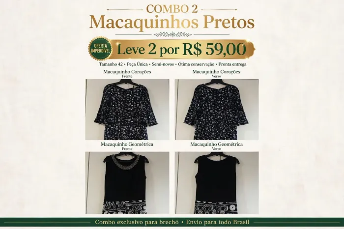 Combo 2 macaquinhos preto Tam 42 imperdível