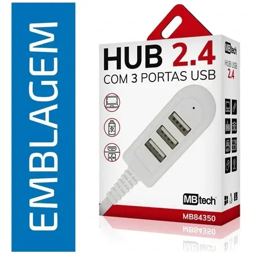 Hub Multiplicador Usb 2.4 Alta Velocidade 3 Portas Adaptador Extensor Pendrive Notebook