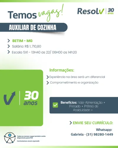 AUXILIAR DE COZINHA - BETIM