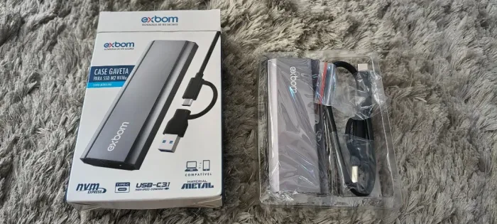 Case Gaveta SSd M.2 Nvme 2230 a 2280 USB 3.1 e USB-C 10GB/s
