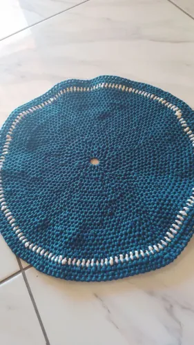 Tapete Artesanal de Crochê Redondo - Feito à Mão | Decoração para Sala, Quarto e Cozinha