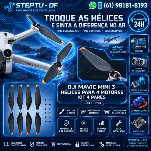 Dji Mavic Mini 3 Kit 4 Pares de Hélices Para 4 Motores Arduino Automação COD-CP694