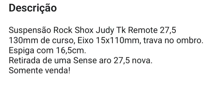 Suspensão rock Shox Judy