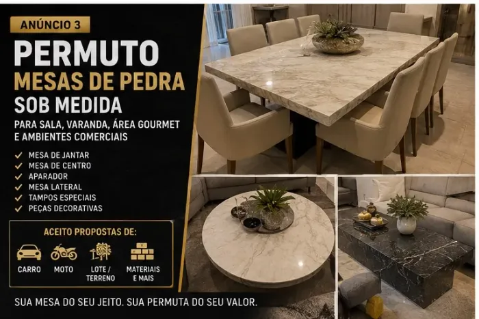 Permuto mesas de pedra sob medida