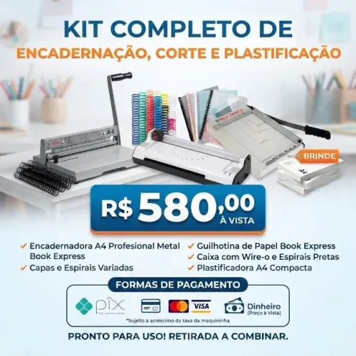 Encadernadora - Guilhotina - Plastificadora A4
