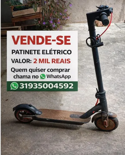 Vende-se patinete elétrico valor 2 mil reais quem quiser comprar chama no WhatsApp tá OK?