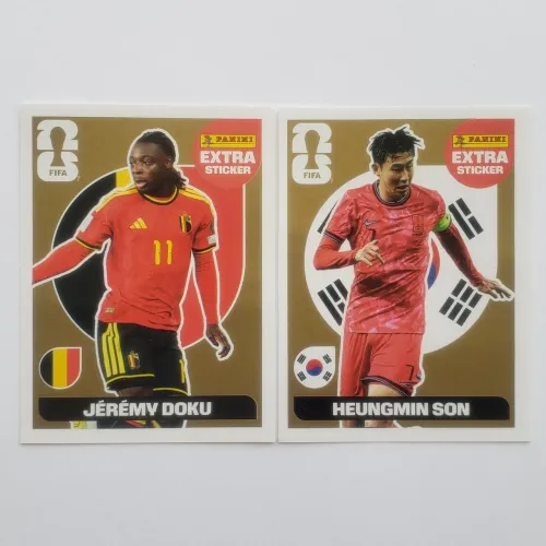 Combo 2 Figurinhas OURO Doku e Son Panini Extra Stickers Legends Copa do Mundo 2026 FIFA