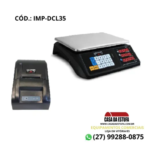 Balança Comercial Touch DCLB 35KG X 5G Computadora LED Ramuza com Impressora Térmica