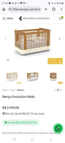 Berço evolutivo 3 em 1 + colchão grande + colchão pequeno + mosquiteiro 