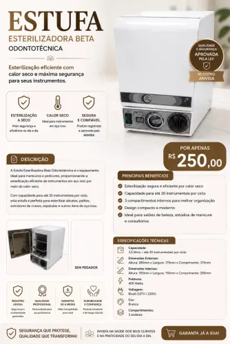 Estufa esterilizadora estética