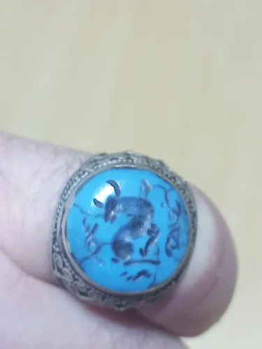 Anel de Selo em Prata 925 com Turquesa