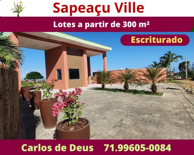 Sapeaçu Ville, lotes escriturados a partir de 300 m², com infraestrutura, em Sapeaçu, fren